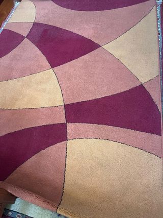 Alfombra moderna - Beige y Rojo