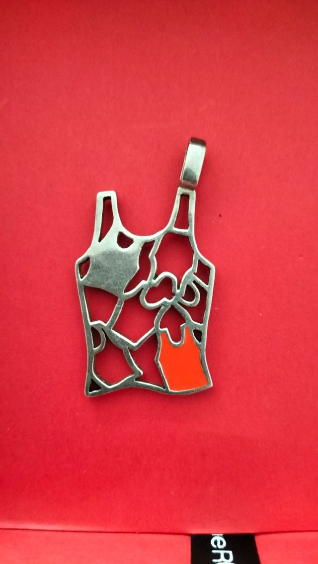 Colgante Camiseta Plata Naranja