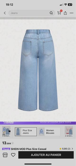 Jeans anchos azules oversize
