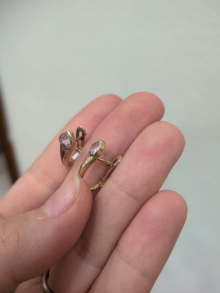 Pendientes oro corazón aguamarina