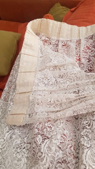 Cortinas encaje beig - 245x210cm