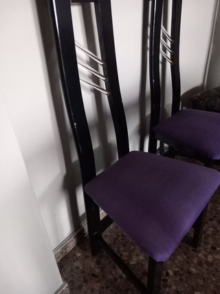 6 sillas comedor negras 