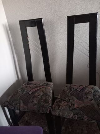 6 sillas comedor negras 