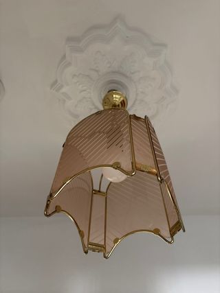 Lámparas vintage cristal doradas. 