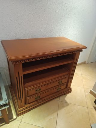 Mueble TV madera 2 cajones