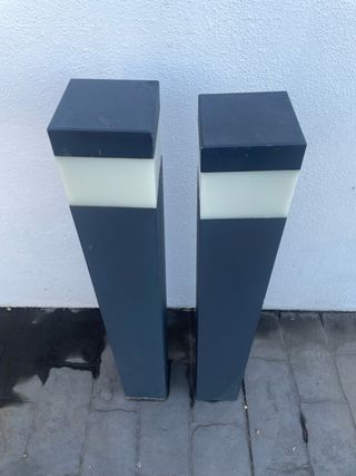 2 Luces LED jardín - Gris/Blanco