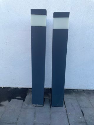 2 Luces LED jardín - Gris/Blanco