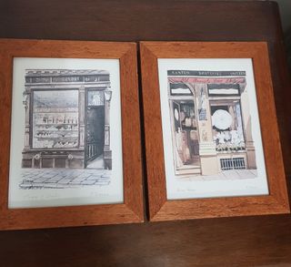 2 Cuadros Vintage Tiendas Bruselas