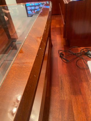 Mesa centro madera cristal