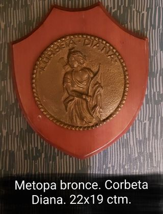 Metopa Bronce Corbeta Diana - 22x19cm