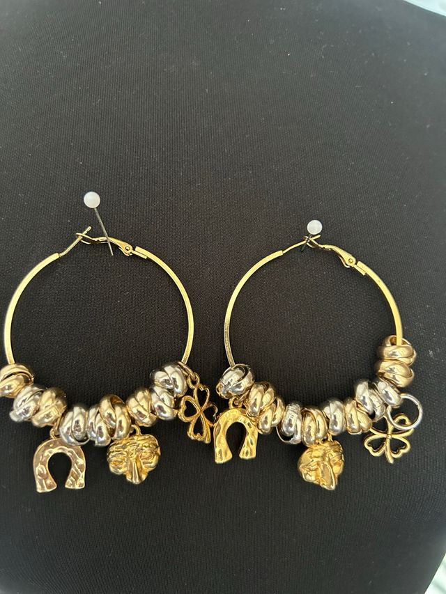 Orecchini a cerchio oro/argento