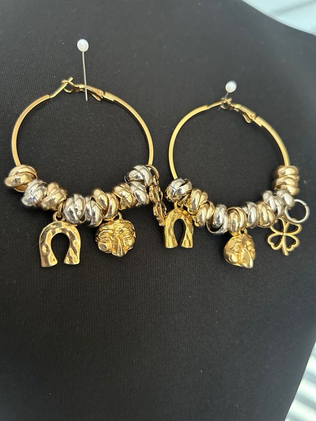 Orecchini a cerchio oro/argento