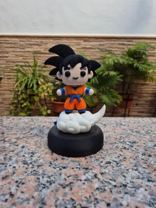 Figura de Goku 3D efecto Crochet