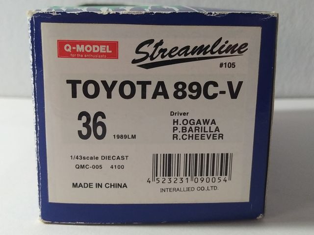 Toyota 89C-V a escala 1:43 (QMC)