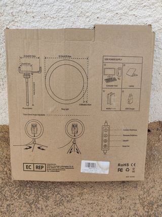 Aro de luz LED con trípode