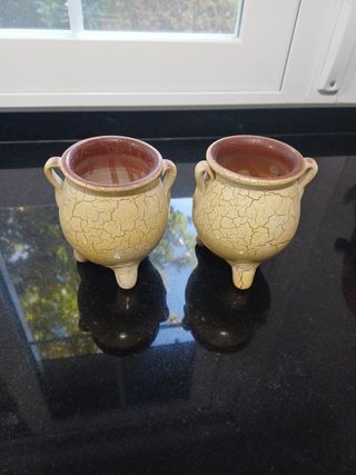 Jarrones Cerámica - Beige y Rosa