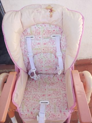 Trona bebé plegable rosa