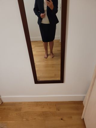Traje falda azul marino mujer