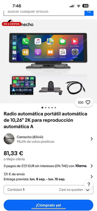 Radio Coche Camecho 10.26" 2K