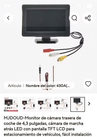 Monitor cámara trasera coche 4.3"