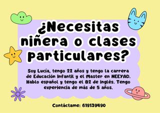 Cuidado de niños y clases particulares en Sevilla