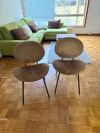 2 sillas Maison du monde luna - terciopelo beige 