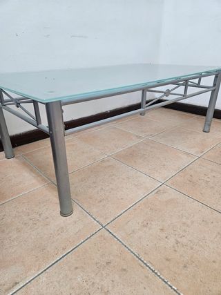 Mesa centro cristal - metal