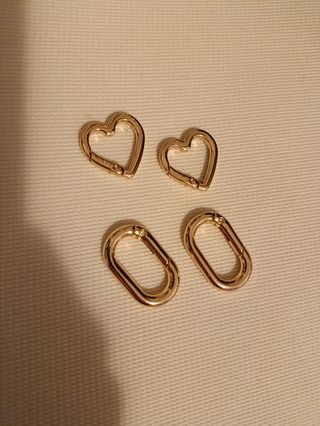 Moschettoni a cuore & ovali - oro