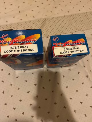 Neumáticos Vee Rubber 2.75/3.00-17 y 2.50/2.75-17 