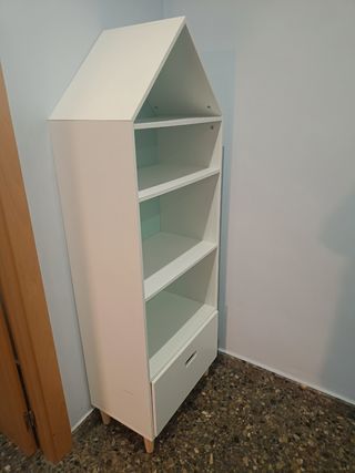 Estanteria Librería infantil casita - Blanco/Verde