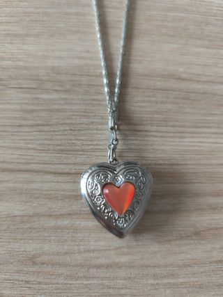 Colgante corazón plata con reloj
