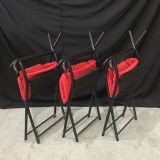 3 Sillas Director Vintage rojas