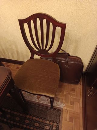 Conjunto Comedor Madera Nogal