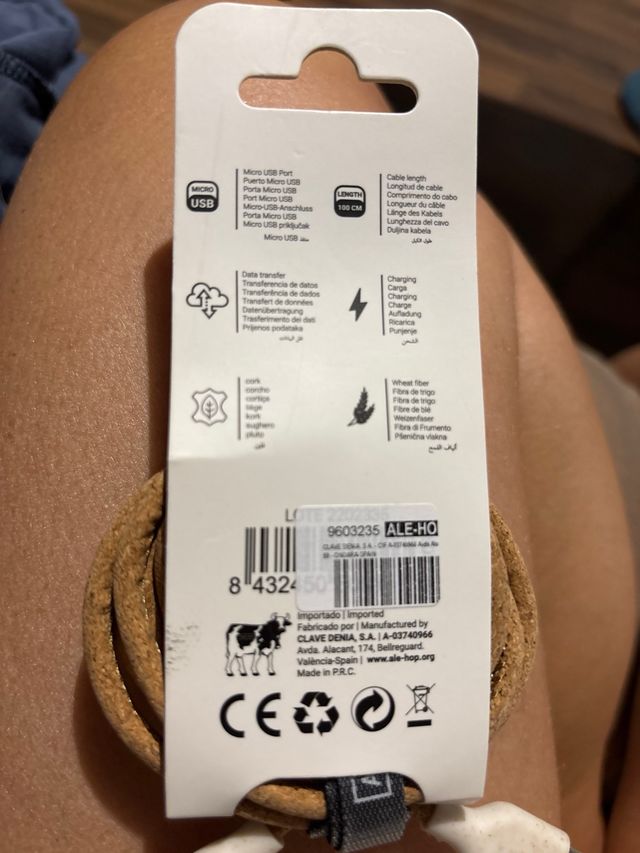 Cable MicroUSB ALE-HOP 100cm