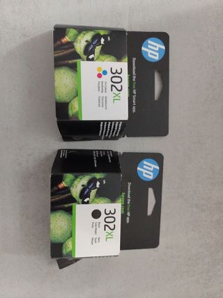 2x HP 302XL: tinta negra y tricolor