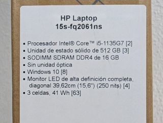 Portátil HP 15s-fq2061ns i5 11ª Gen