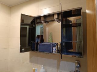 Mueble baño espejo metal - plateado
