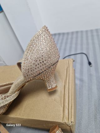Sandalias baile beige/dorado 42