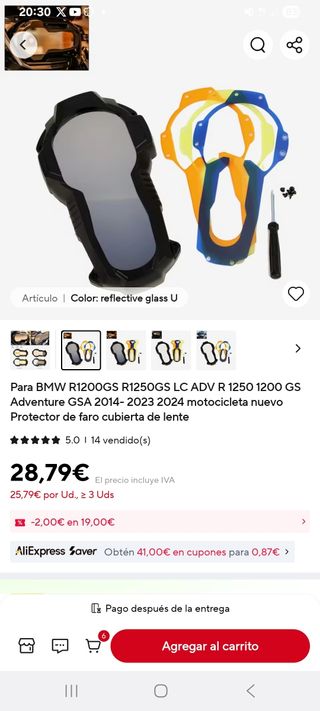 Faro moto - pieza repuesto