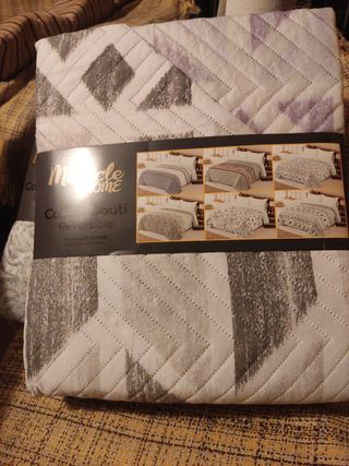 Colcha Bouti Reversible - Gris y Blanco