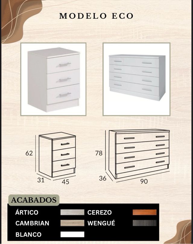 Juego de Comoda y mesitas noche OFERTA