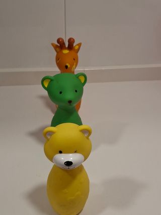 3 juguetes animales goma