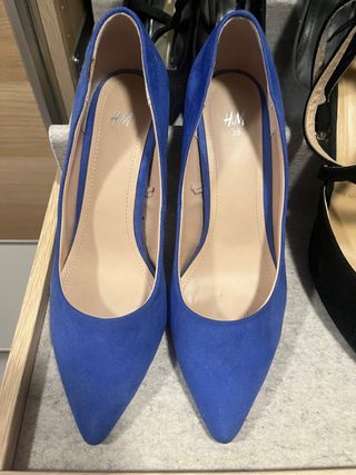 Estilettos H&M azules, talla 38