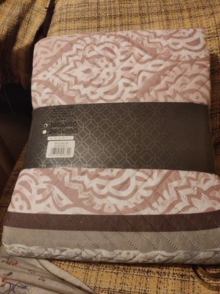 Colcha Bouti Reversible - Gris/Blanco