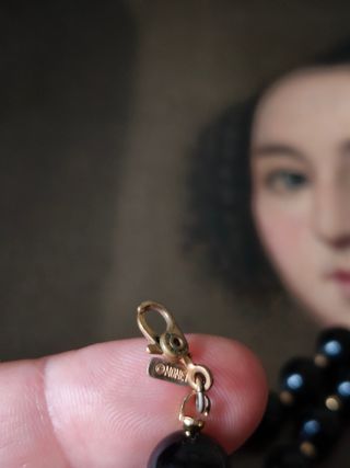 Collana perle nere e oro Monet vintage 