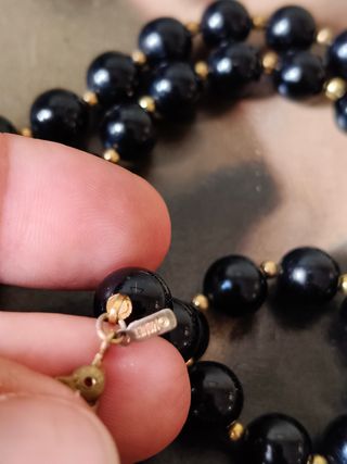 Collana perle nere e oro Monet vintage 