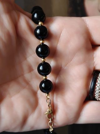 Collana perle nere e oro Monet vintage 