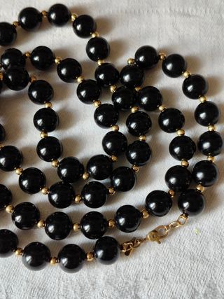 Collana perle nere e oro Monet vintage 