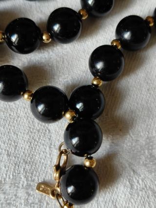 Collana perle nere e oro Monet vintage 