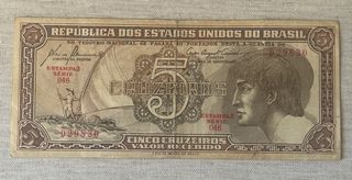 Billete 5 Cruzeiros Brasil 1961